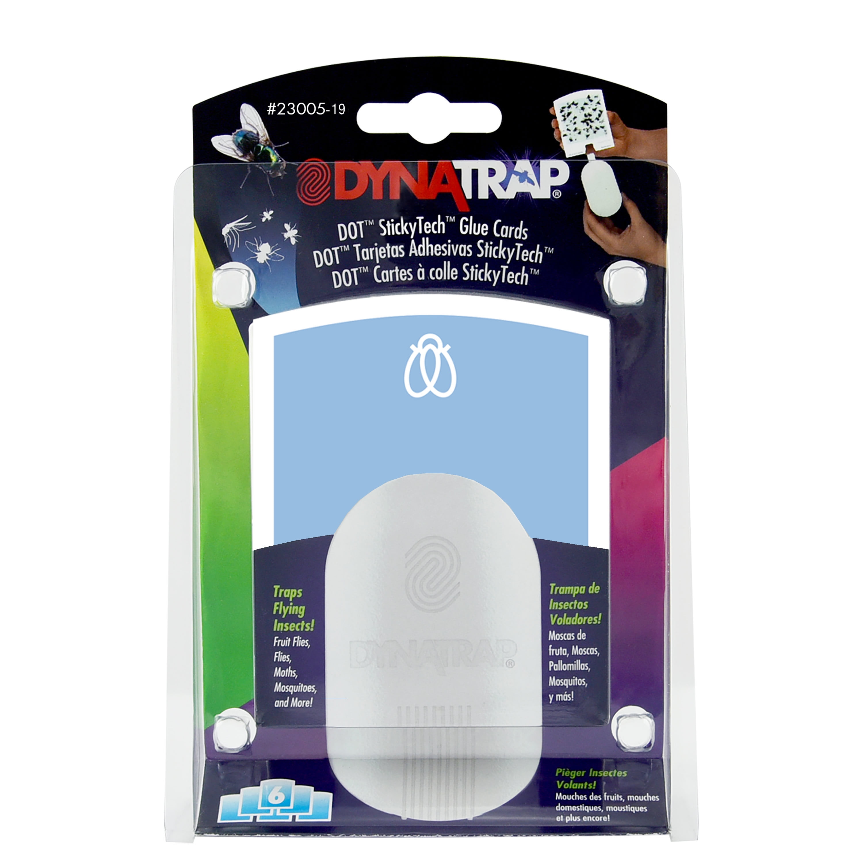 DynaTrap Dot Sticky Tech Glue Card Refill Pack, Blue 6 Cards
