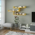 thumbnail image 3 of Ada Home Decor Furniture 47" 3 Tier Mustard Wilton Modern Wall Shelf, 3 of 7