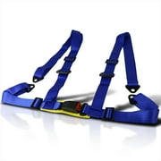 Spec-D Tuning 1 Piece Black 4 Point Racing Style Seat Belt Safety Harness 4Pt