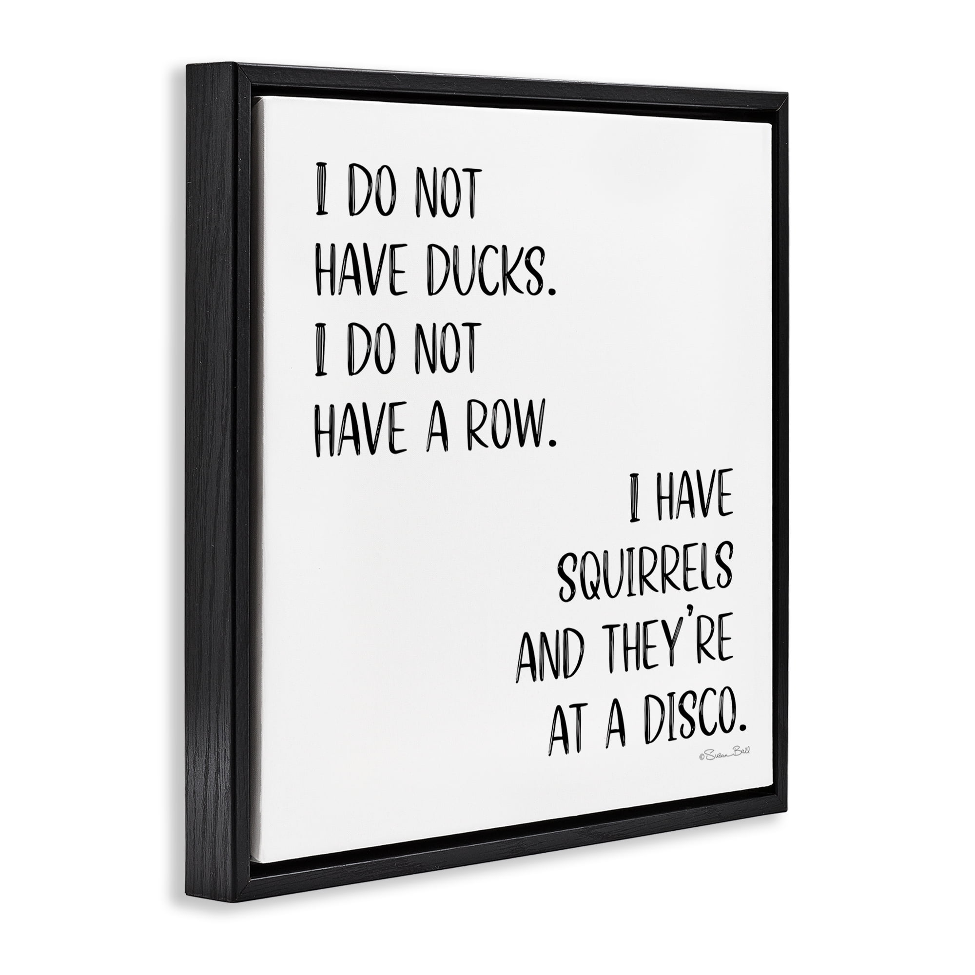 Stupell Industries Sassy Squirrels At Disco Novelty & Humor Painting Black Floater Framed Canvas Art Print Wall Art, 25 x 25