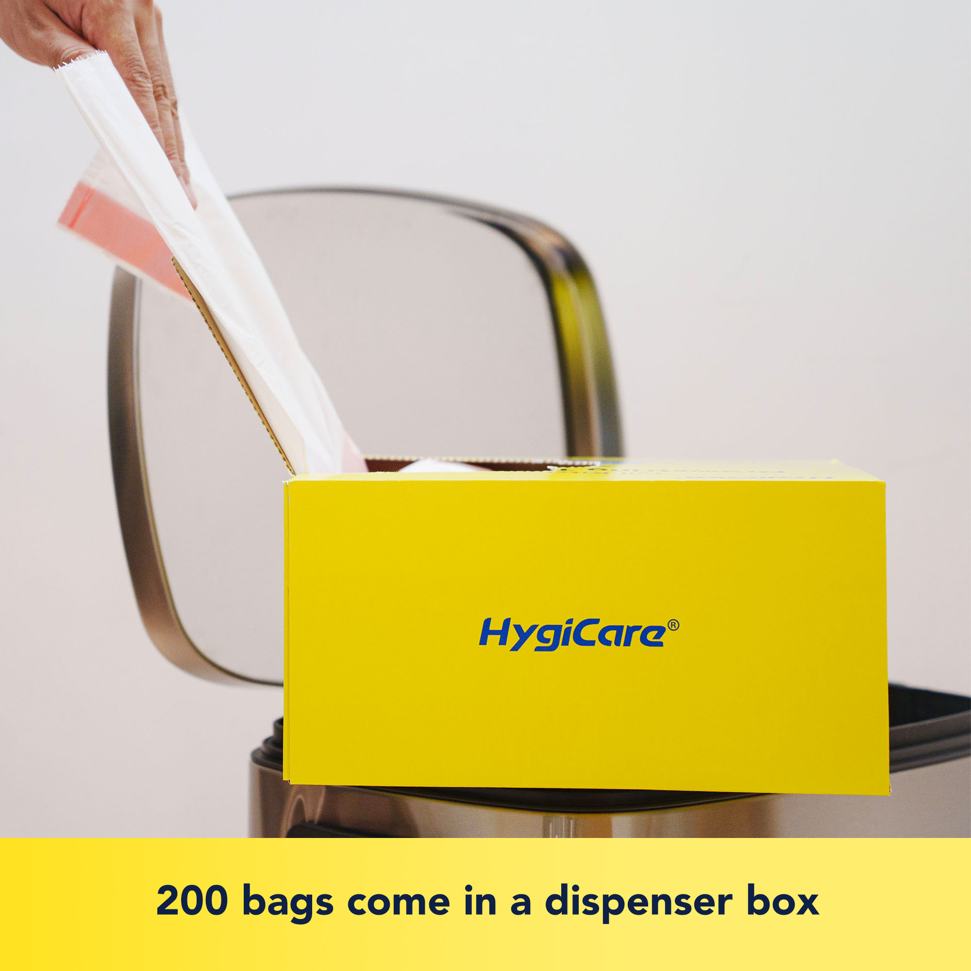 HygiCare 13 Gallon Drawstring Trash Bags, 200 Count, Lemon photo 3