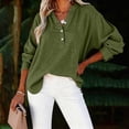 thumbnail image 5 of BODOAO Linen Cotton Blouses for Women Lightweight Plain Blouses Tunic Tops Henley Neck Plus Size Travel Top Casual Top Summer Skin-Friendly Tops Loose Fit Gauze Tops Basic Tees Blackish Green 3Xl, 5 of 7