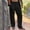 Black, variant on Hinvhai Men's Cotton Linen Pants Elastic Waist Drawstring Casual Trouser Lightweight Straight-Legs Loose Beach Yoga Pants Red