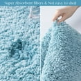 thumbnail image 2 of Ashler Ultra Soft Non Slip Bathroom Shower Area Rug Water Absorbing Plush Mat, 2 Sets Sky Blue 24 x 36 & 24 x 72 inches, 2 of 7