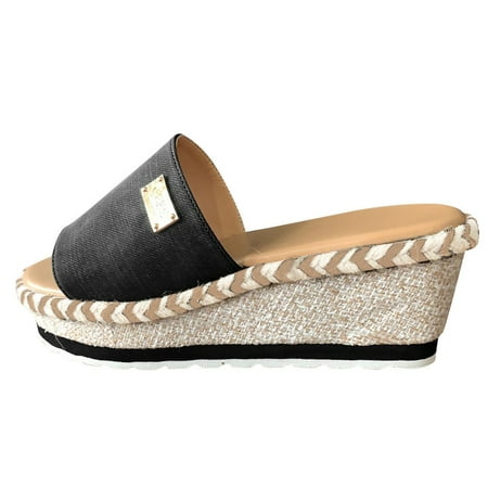 

Summer Beach Flip Flops Size 36-43 Fashion Causal Wedges Women Shoes Black Brown Coffee