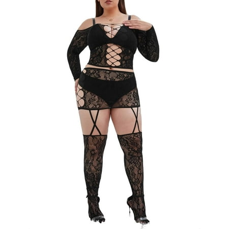 

Sexy Sets Black Plus Size Sexy Lingerie (Women s)