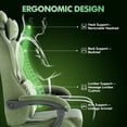 thumbnail image 3 of SOONTRANS Gaming Chair with Footrest, High Back Gamer Game Chair for Adult, Velvet Fabric Ergonomic Office Chair with Massage Lumbar Cushion, Reclining Computer Desk Chair ,Green, 3 of 8
