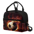 thumbnail image 3 of HUIACONG Flames Football Durable Insulated Lunch Bag for Picnic Hiking, Practical Detachable Strap Insulated Lunch Tote, 3 of 10