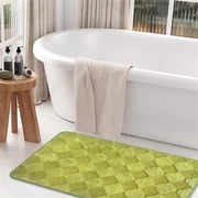 Bailu Bathroom Rug Set Soft Plush Absorbent Bath Mat Set, Machine Washable Bathroom Mat, Green, 20X32 inch