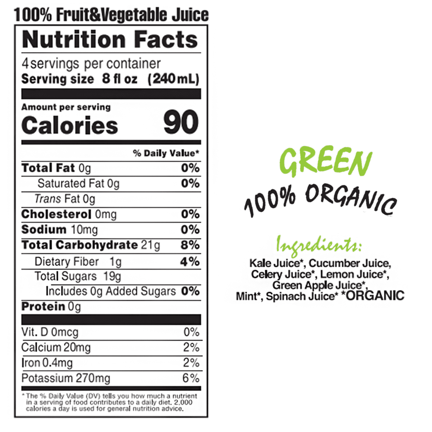 IOS Love Organic Juice - USDA Organic Certified - Cold Pressed, No Added Sugar, No Water, No Artificial Colors, No Preservatives, No Flavors Added, No Gluten - 33.8 Fl Oz (Green, Pack of 6)