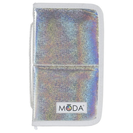 Moda Brush Holo Zip Flip Makeup Brush Case