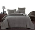 thumbnail image 2 of DaDa Bedding Corduroy Sherpa Backside Soft Grey Square Quilted Bedspread Set (JHW858), 2 of 7