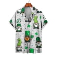 thumbnail image 3 of Camisas de playa de verano de Hawái 2024, camisa para hombre y mujer, camisa de pareja con solapa estampada de trébol de cuatro hojas, camisas florales verdes, 3 of 4