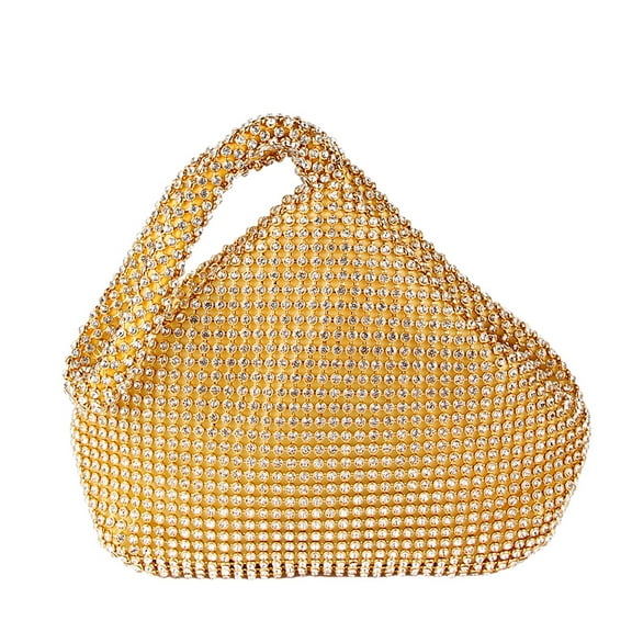 Upgrade Large Size Women Triangle Full  Rhinestones Crystal Evening Clutch Bag Party Prom Wedding Purse 7.9inch X 2.6inch X 11.8inch