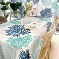 thumbnail image 5 of Ocean Tablecloth Coastal Nautical Rectangle Tablecloth Coral Print Ocean Themed Beach Decorative Waterproof Table Covers for Outdoor Dining Room Kitchen Living Room, 60x84 Inches, Navy/Blue/Teal/, 5 of 6