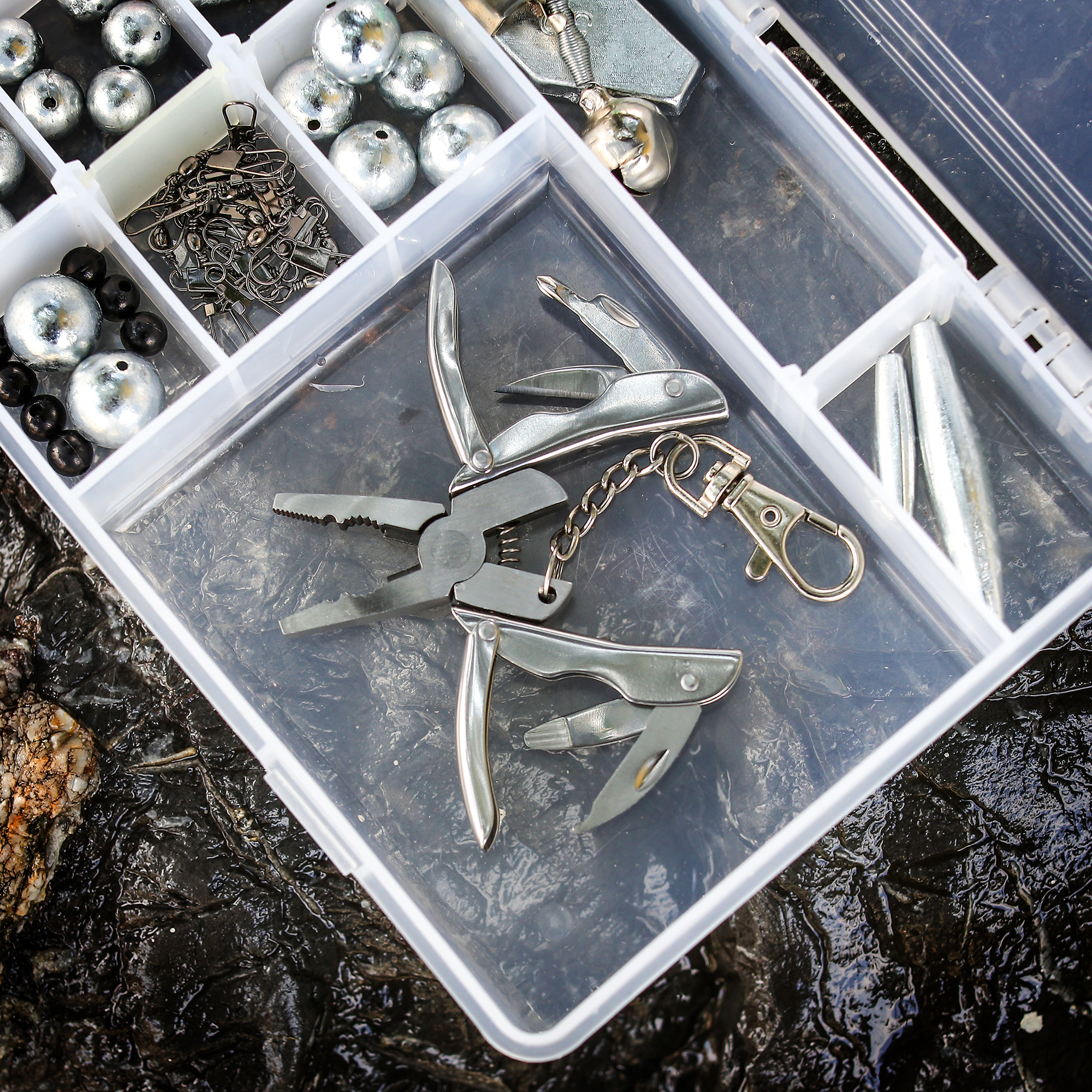 Ozark Trail Stainless Steel 9-in-1 Mini Fishing Multi Tool in Silver