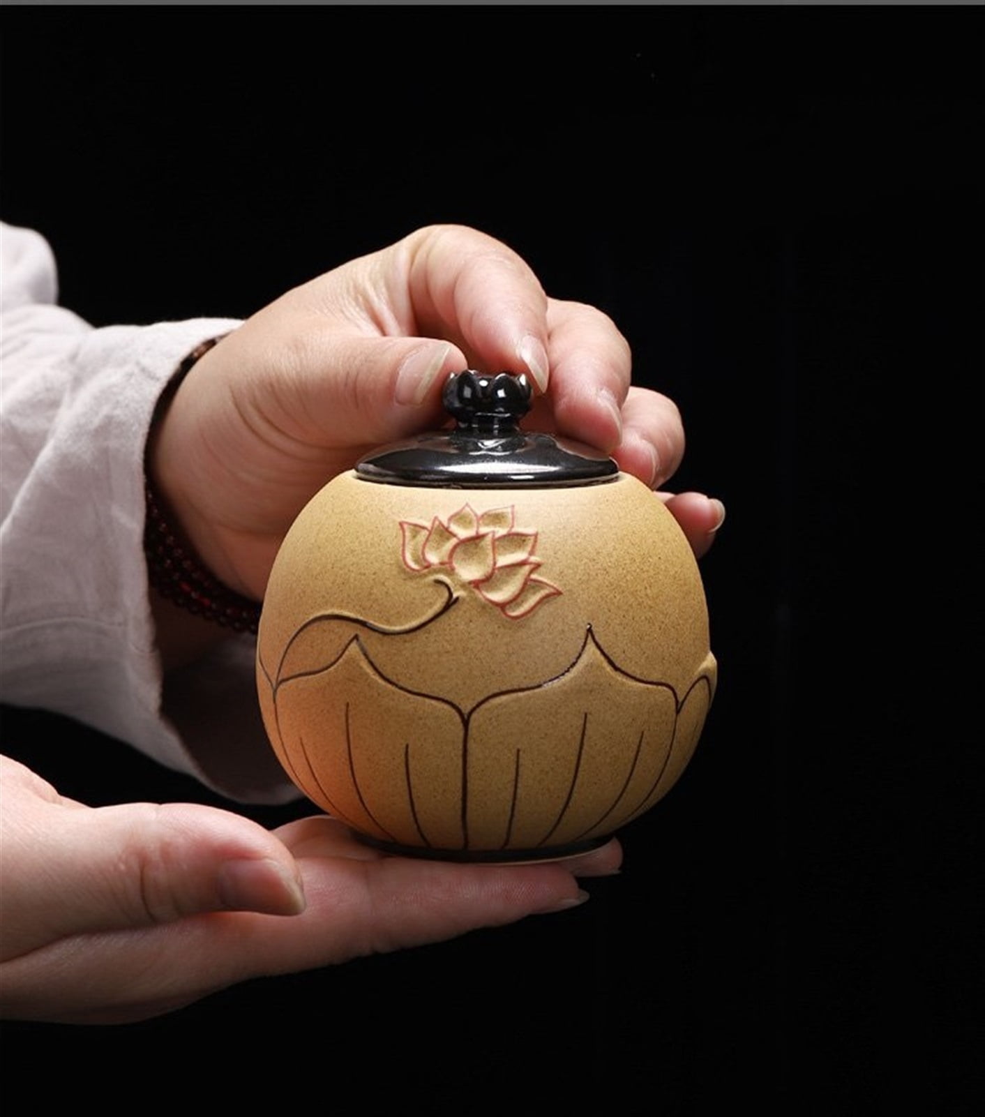 Black Urns For Ceramics Ashes Sealed Cremation Funeral Keepsake Human Pet Memorial Burial Ash Urn