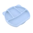 thumbnail image 3 of Baby Plate Utensil, Dining Training Toddler Eating Bowl 3 Compartments Round Edge Safe Using Silicone Durable  For Home Blue,Yellow,Brown, 3 of 8