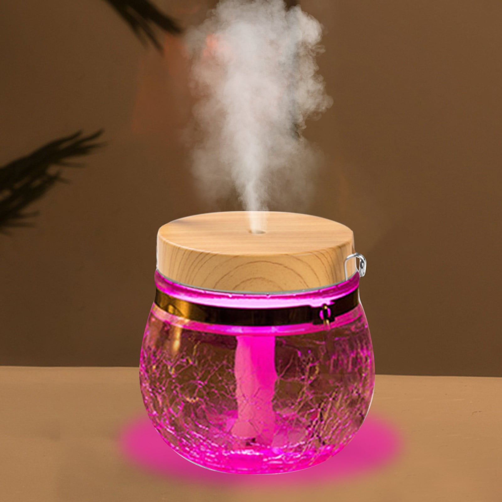 RWVBM Humidifiers Home Essentials Ice Flower Glass Humidifier Silent Aromatherapy Machine Night Light Household Electrical Appliances Sale Savings Yellow Walmart