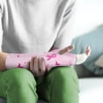 thumbnail image 2 of Jiueut Breast Cancer Arm Cast Cover Pink Ribbon Arm Cast Sleeve with Thumb Cover Washable Cast and Bandage Protector Size S Hand Cast Covers for Shower Adult Cast Covers, 2 of 7