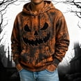 thumbnail image 2 of CONROSES Mens Halloween Hoodies Spooky Pumpkin Face Graphic Long Sleeve Hallowmas Pullover Hoodie for Men Fall Winter Hooded Sweatshirts with Pocket, 2 of 4