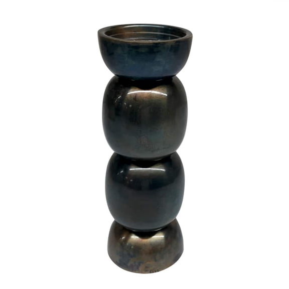 Dark Iridescent Metal Pillar Candle Holder by Ashland