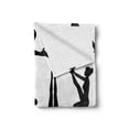 thumbnail image 2 of Yoga Soft Flannel Fleece Throw Blanket, Various Yoga and Pilates Pose Silhouettes Asanas Prayanama Form Position Wellness, Cozy Plush for Indoor and Outdoor Use, 50" x 70", Black White, by Ambesonne, 2 of 6