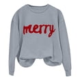 thumbnail image 4 of Chandails d'Hiver Grande Taille pour Femmes Chandail Décontracté de Noël Imprimé Col Rond Manches Longues Chandail en Molleton Drôle Chandails à Capuchon Gris G, 4 of 6