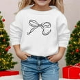 thumbnail image 2 of XEGLSBU Hoodies for Girls 14-16 Size Girls' Long Sleeved Hoodie With Bow Crew Neck White Size 5-6Years, 2 of 4