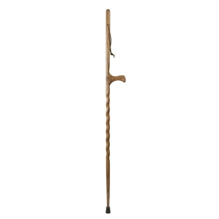 Solid Wood Pole - Brazos Dual Purpose Staff Wood Walking Stick Hiking Trekking Pole Cane, 55 Inches