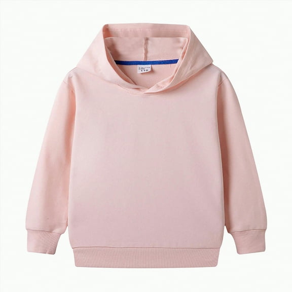 Ccpelsie Girls' Hoodie - Soft Cotton Blend Fleece Pullover Hoodie with Front Pockets - Trendy Sweatshirts for Kids(Pink,12-18 Months)