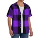 thumbnail image 2 of Fotbe Purple Buffalo Plaid Camisa Estampada de Manga Corta para Hombre, Casual de Verano, Estilo Playero, Sin Arrugas-4X-Large, 2 of 5