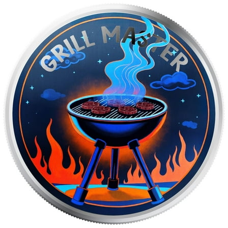 Grilling with Dad 1 oz ,999 Fine Silver Color Round