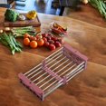thumbnail image 4 of Estante de secado de platos de acero inoxidable extensible, cesta de drenaje telescópica sobre el organizador del fregadero para verduras, frutas y Violeta mayimx escurridor de platos en el fregadero, 4 of 7