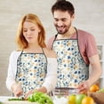 thumbnail image 5 of Pioneer Flower Floral Print Pattern Apron-Garden Aprons for Women with Pockets-Cotton Linen Waterproof Kitchen Cooking Gardening Aprons Adjustable for Kitchen,Cooking,BBQ and Salon 33x27 Inch, 5 of 7