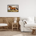 thumbnail image 3 of Stupell Industries Transitional Trotting Horse in Field Black Framed Giclee Art, 18 x 12, by Creative Studio, 3 of 8