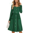 thumbnail image 2 of Vestido Midi Manga Larga,Vestido Manga Larga Redondo Mujer Vestido Manga Larga Mujer Vestido Cuello Redondo Tecnología Avanzada, 2 of 5