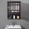 thumbnail image 3 of Ktaxon Wooden Bathroom Wall Cabinet Medicine Cabinet Storage Organizer with Mirror Door and Adjustable Shelf, Espresso Finish, 3 of 13