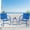 Blue,with table, variant on MELLCOM 3 Piece Patio Set, Small Patio Furniture Set - 2 C-Spring Metal Chairs with Round Side Table, Outdoor Bistro Set for Balcony, Front Porch, Poolside, Garden, Deck, Yellow