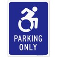 thumbnail image 1 of New York Handicap Parking Sign, Large Handicapped Symbol With Left Arrow, 18x24 Corrugated Plastic, 1 of 1