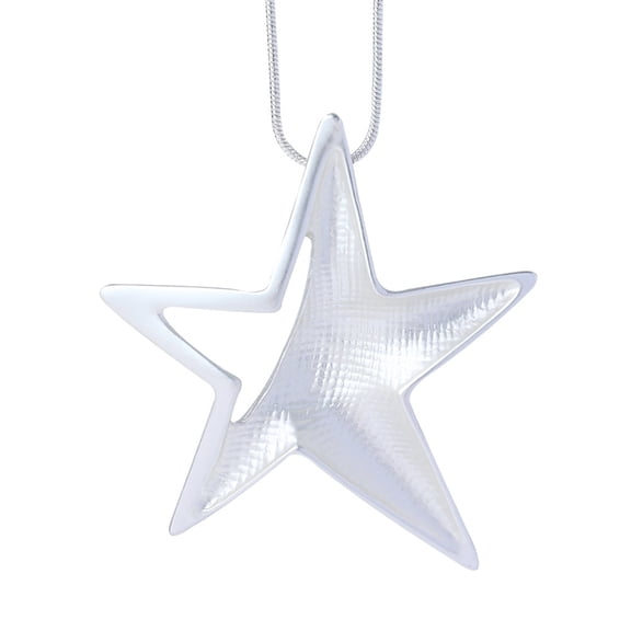 YIEMEEN Silver Color Hollow Five-pointed Star Necklaces for Women Sweet and Cute Pendan