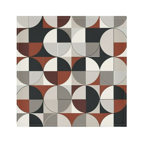 

JSTEL Trendy Retro Geometric Cloth Napkins Set of 1 20x20 Inch Washable and Reusable Napkin for Decoupage Dinner Party Everyday Use