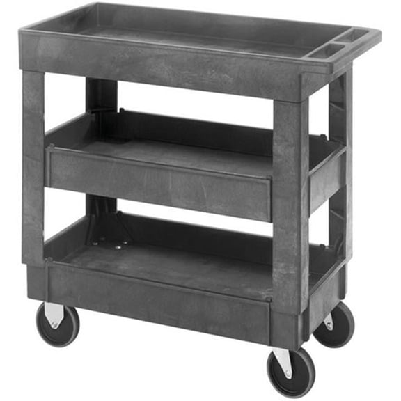 Polymer 3 Shelves Cart, 34.25 x 17.5 x 32.5 in.