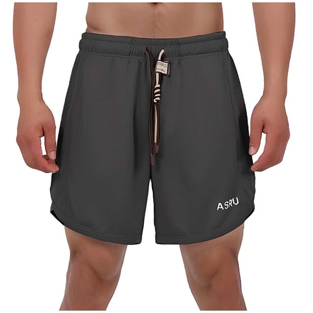 Cordón de Bolsillo de Malla de Ejecución de Velocidad Seca de Impresión de Pantalones Cortos Casuales para Hombres, Ligero para Al Aire Libre