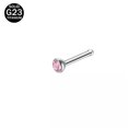 thumbnail image 4 of QQTDFG 1 Pc 20g Titanium Nose Stud I/L/S Shape Round Crystal Nostril Piercing Jewelry-Multicolor-S shape, 4 of 9