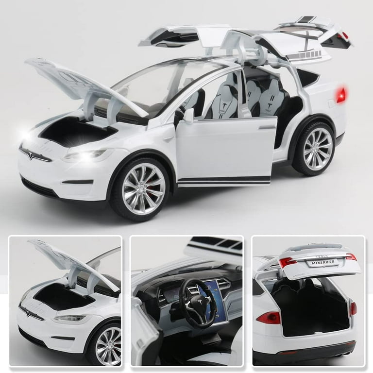 1:24 Tesla Model 3 Alloy Car Model Diecast Metal Vehicles Toy Car Model  Simulation Sound and Light Collection Childrens Toy Gift