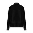 thumbnail image 6 of Velvet Tops for Women with Sequins Dressy Casual Button Up Blouse Long Sleeve Lapel Collar Dress Shirts with Pocket (XL, Black), 6 of 7