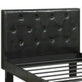 thumbnail image 2 of Benzara Faux Leather Upholstered Twin size Bed with tufted Headboard, Black, 2 of 5