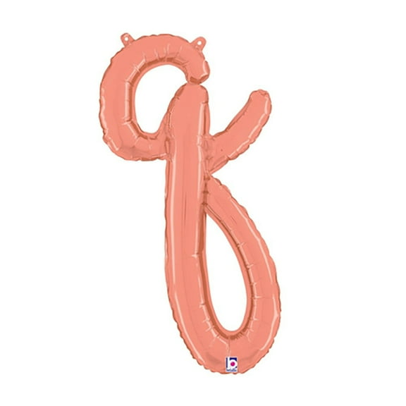 24 inch Script Letter Q - Rose Gold (Air-Fill Only) Betallic Foil Mylar Balloon - Party Supplies Decorations