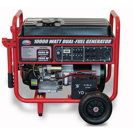 - All Power 10000 Watt Dual Fuel Generator APGG10000GL, 10000W Gas/Propane Portable Generator with Electric Start, EPA Certified